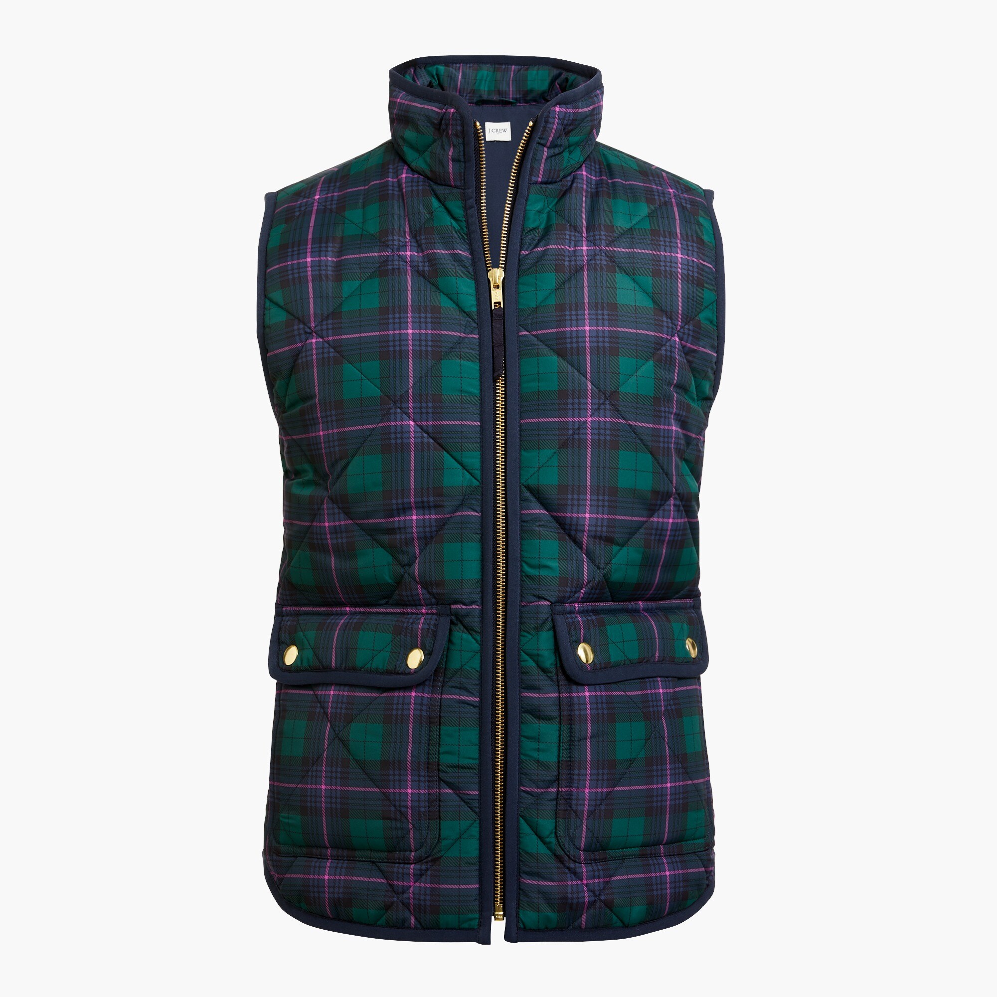 printed puffer vest for women