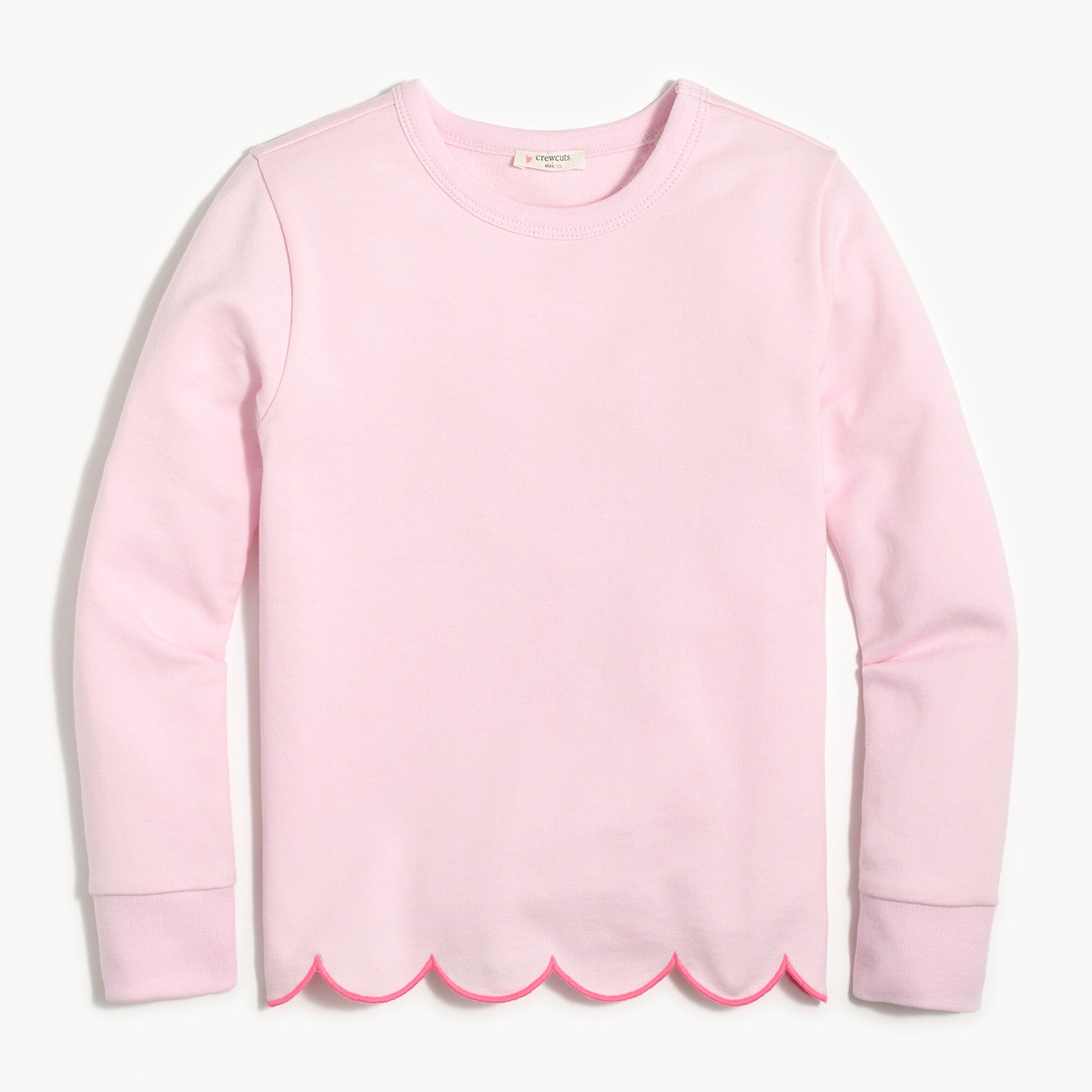 girls' scallop hem sweatshirt for girls