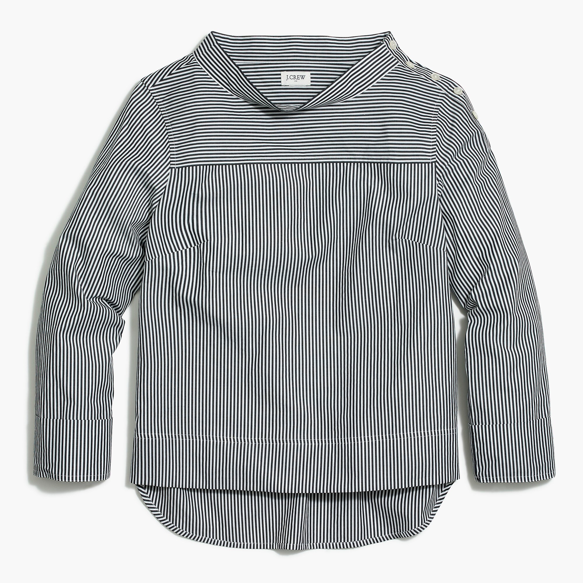 Striped funnelneck shirt