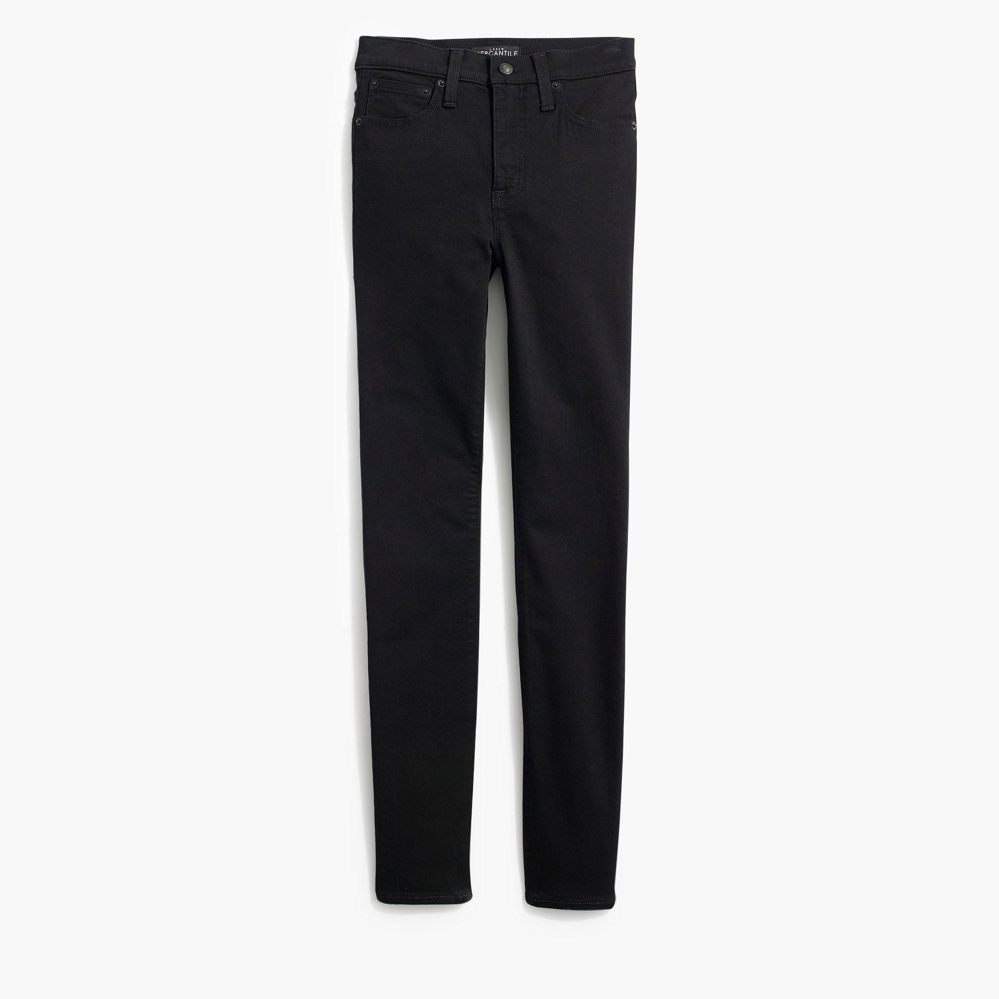 9" mid-rise black skinny jean in signature stretch