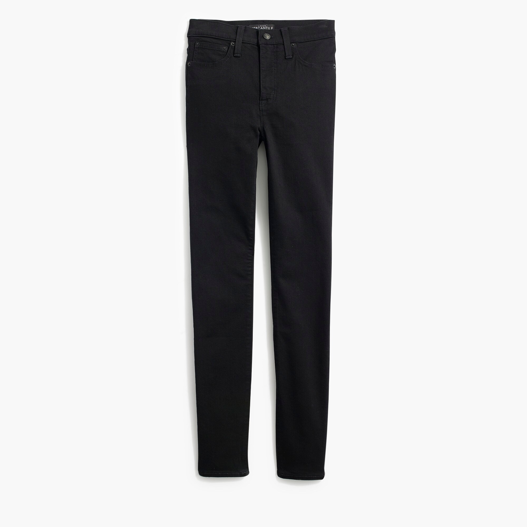 9" mid-rise black skinny jean in signature stretch