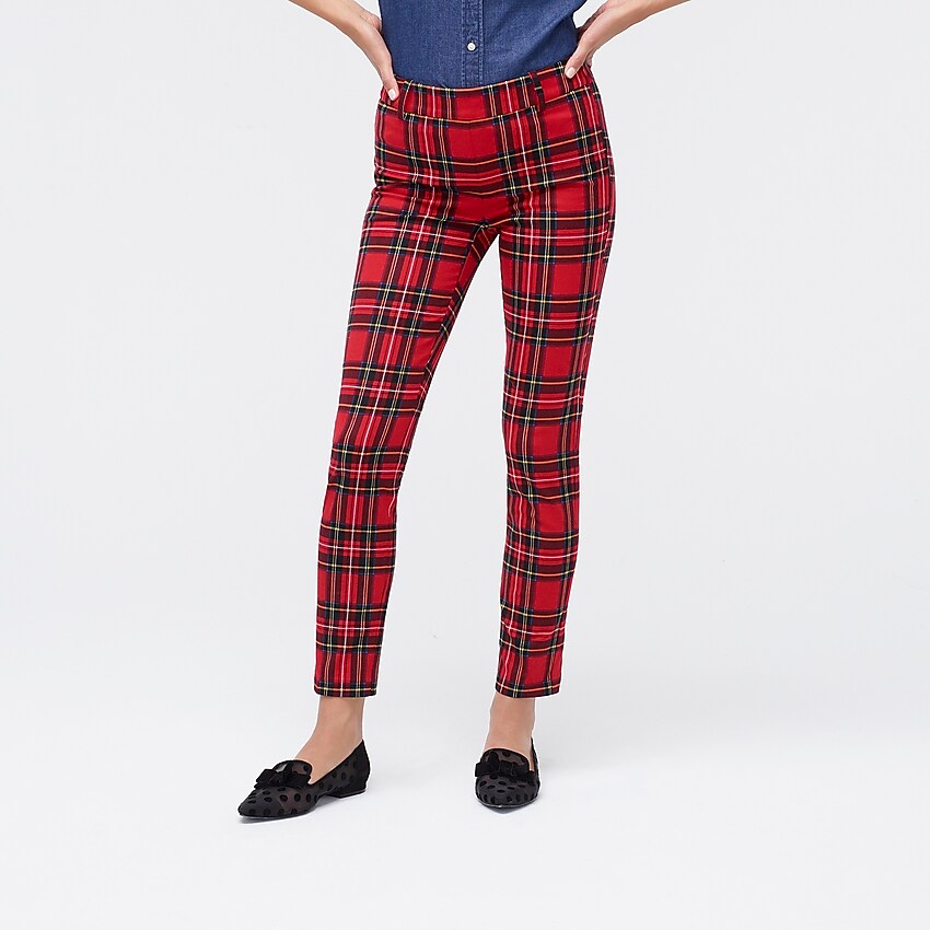 j.crew factory: winnie pant in tartan cotton poplin, right side, view zoomed