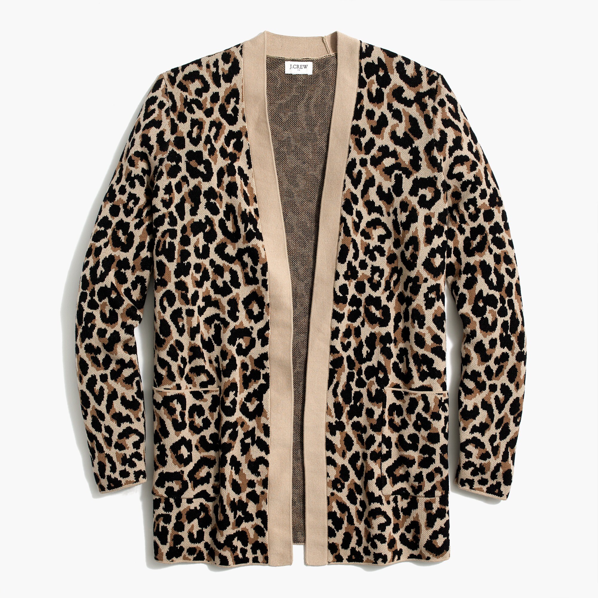 leopard open cardigan for women