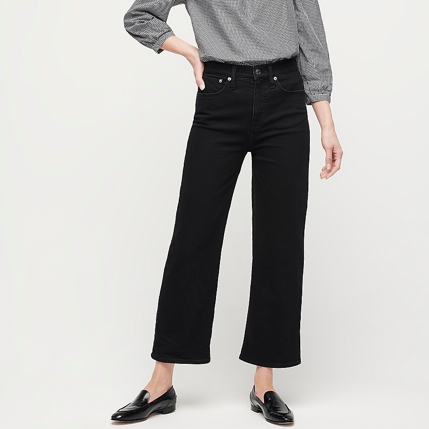 J.Crew: Slim Wide-leg Jean In Clean Black For Women