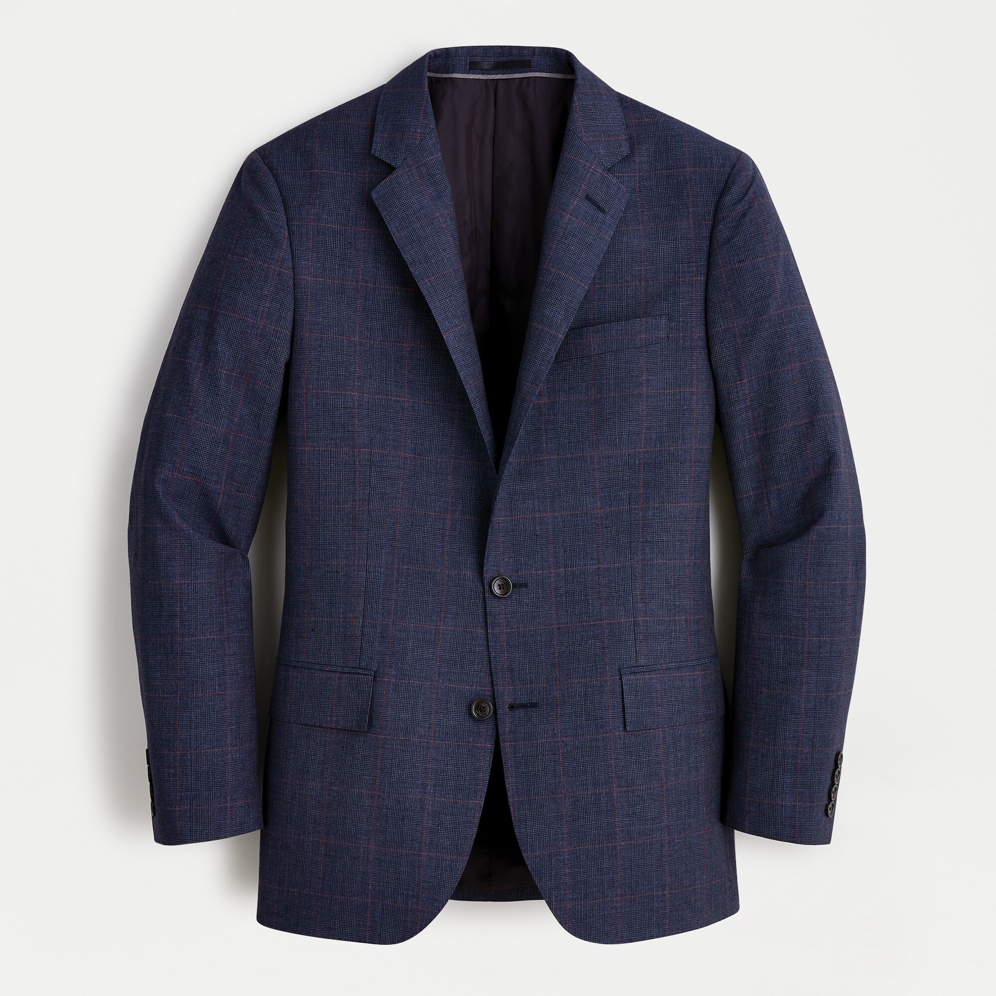 Ludlow Slim-fit Glen Plaid Suit Jacket In Italian Wool-linen Blend