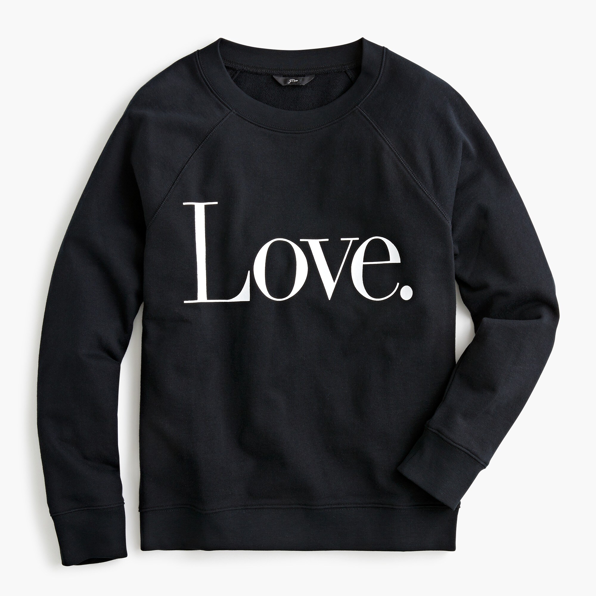 j.crew: "love" crewneck sweatshirt for women, right side, view zoomed