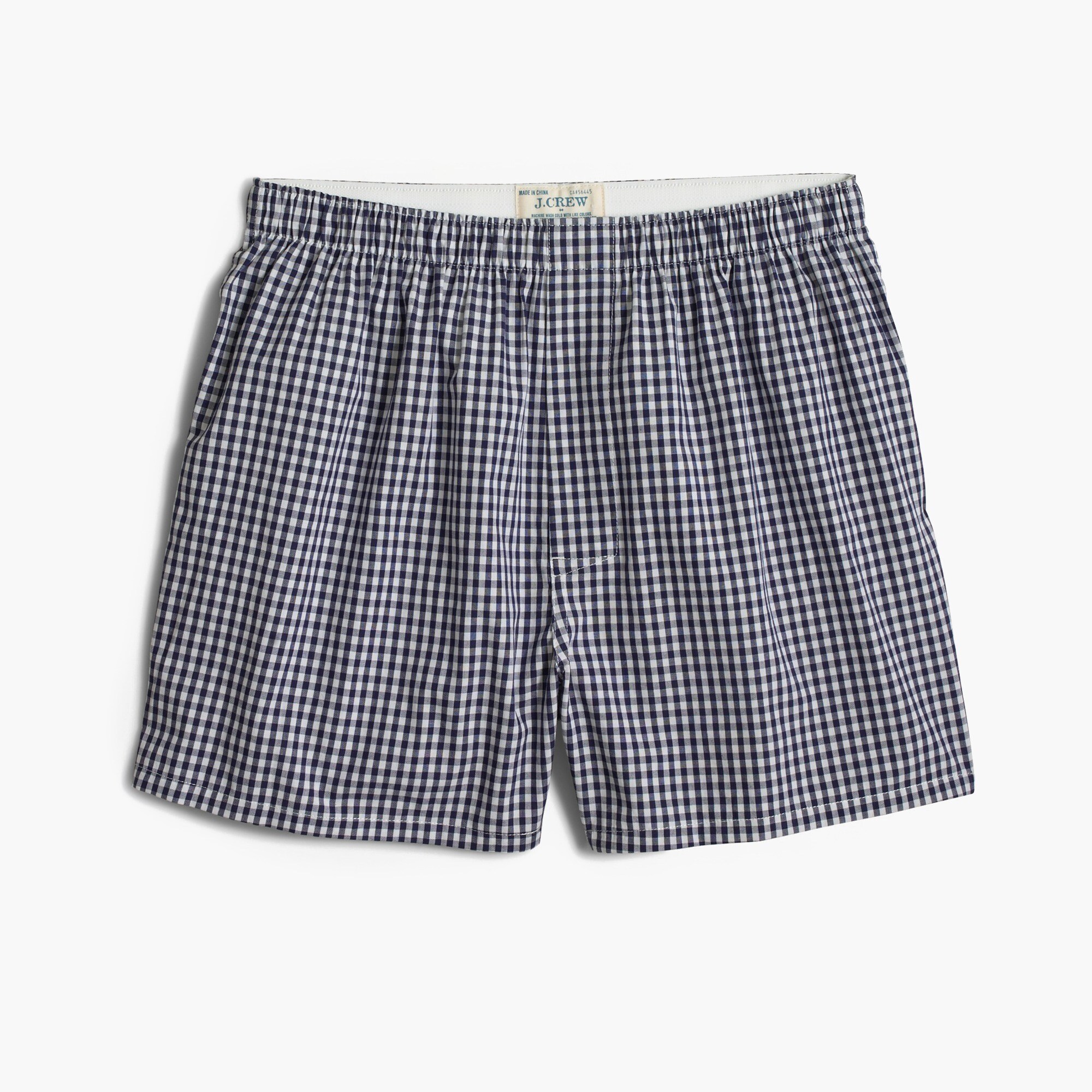 Factory Navy Gingham Woven Boxers For Men