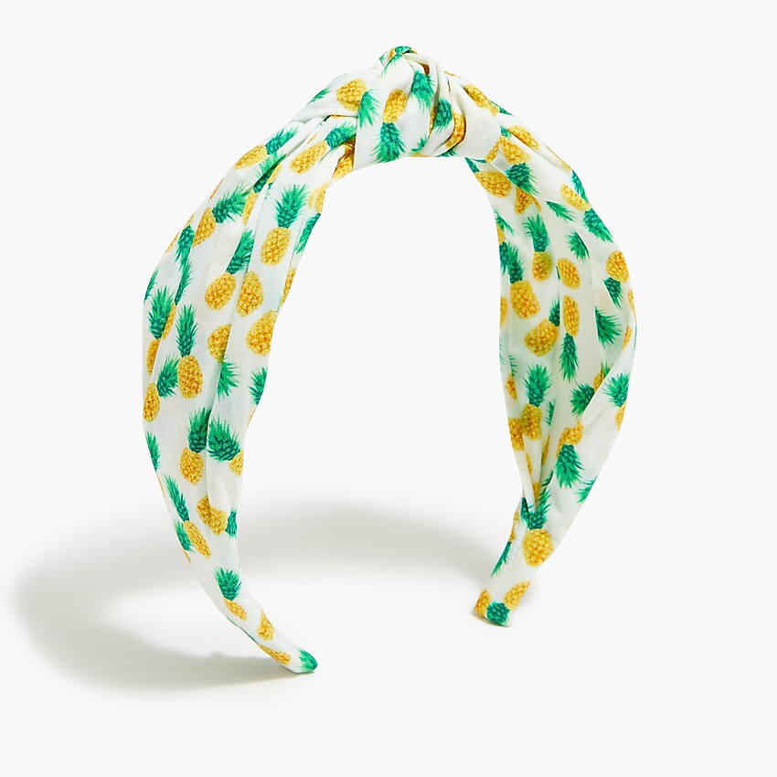 factory: printed knot headband for women, right side, view zoomed