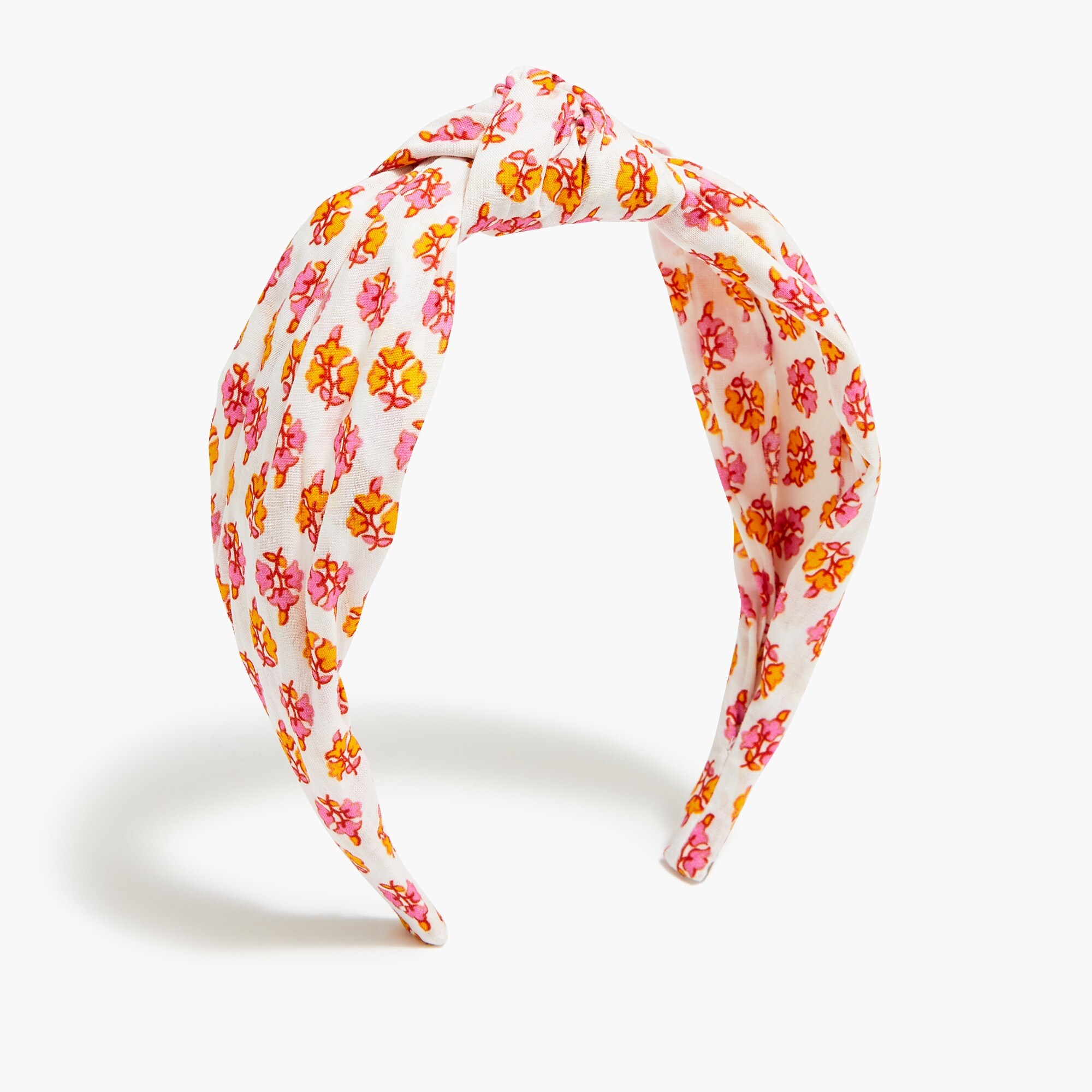 factory: printed knot headband for women, right side, view zoomed