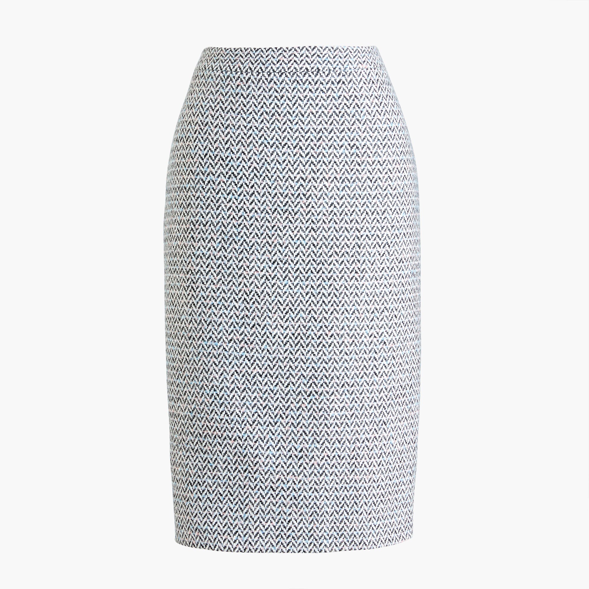 Herringbone wool pencil skirt