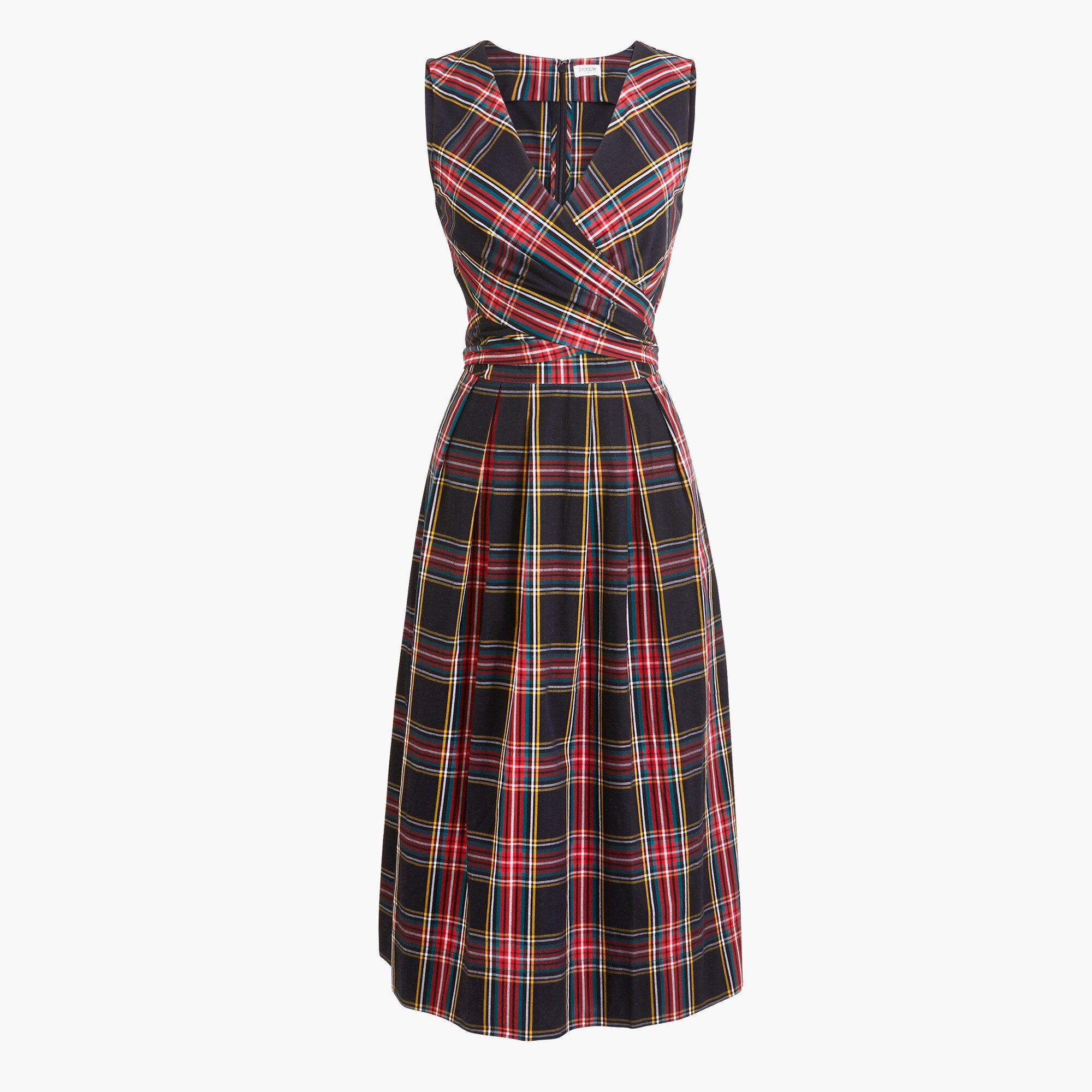 Tartan V-neck wrap dress