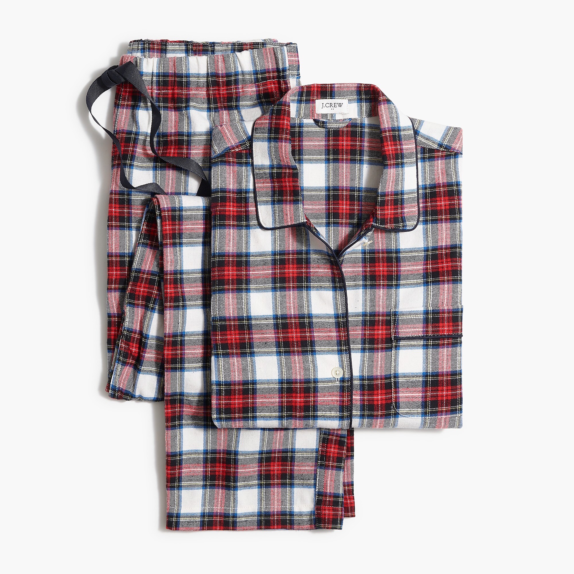 J Crew AG893 NWT XS/P Woman's Flannel Pajama Set in White-Out Tartan ...