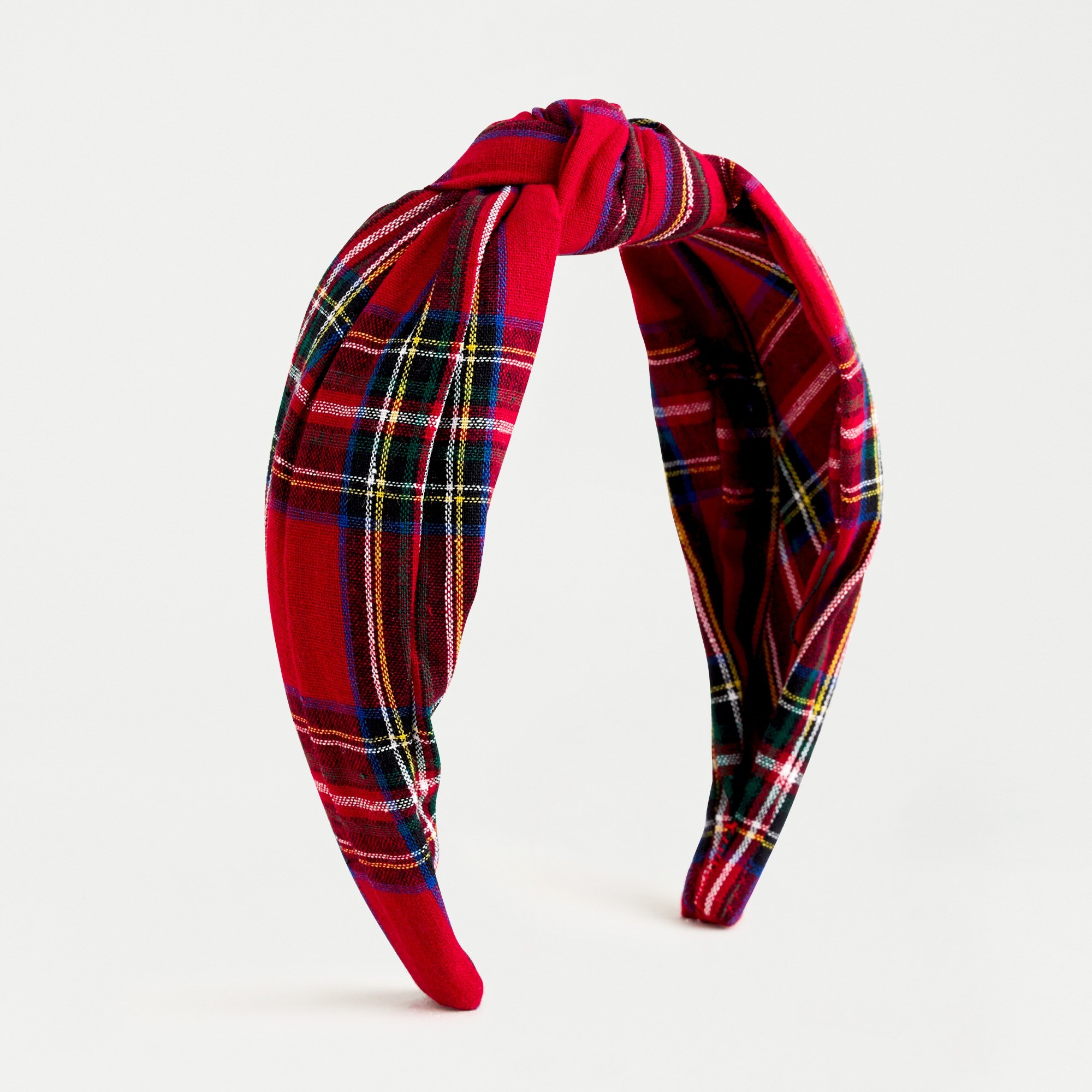 Turban knot headband in red Stewart tartan