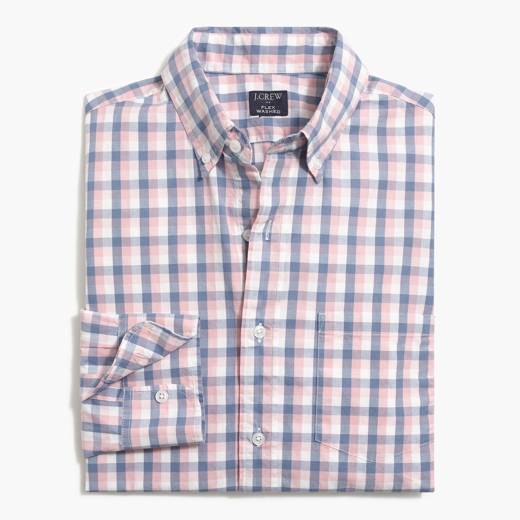 gingham regular flex casual shirt for men