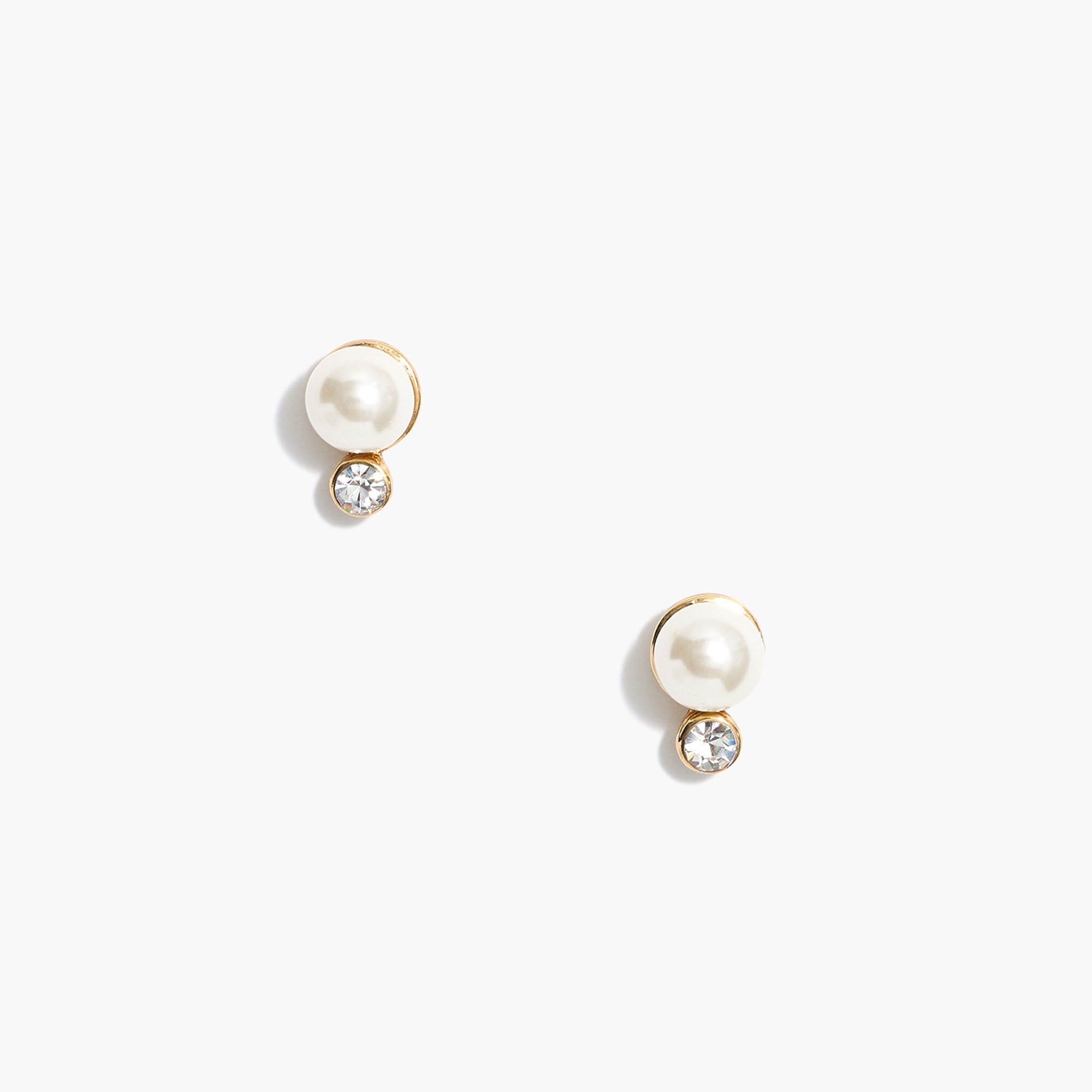 Pearl and crystal stack stud earrings