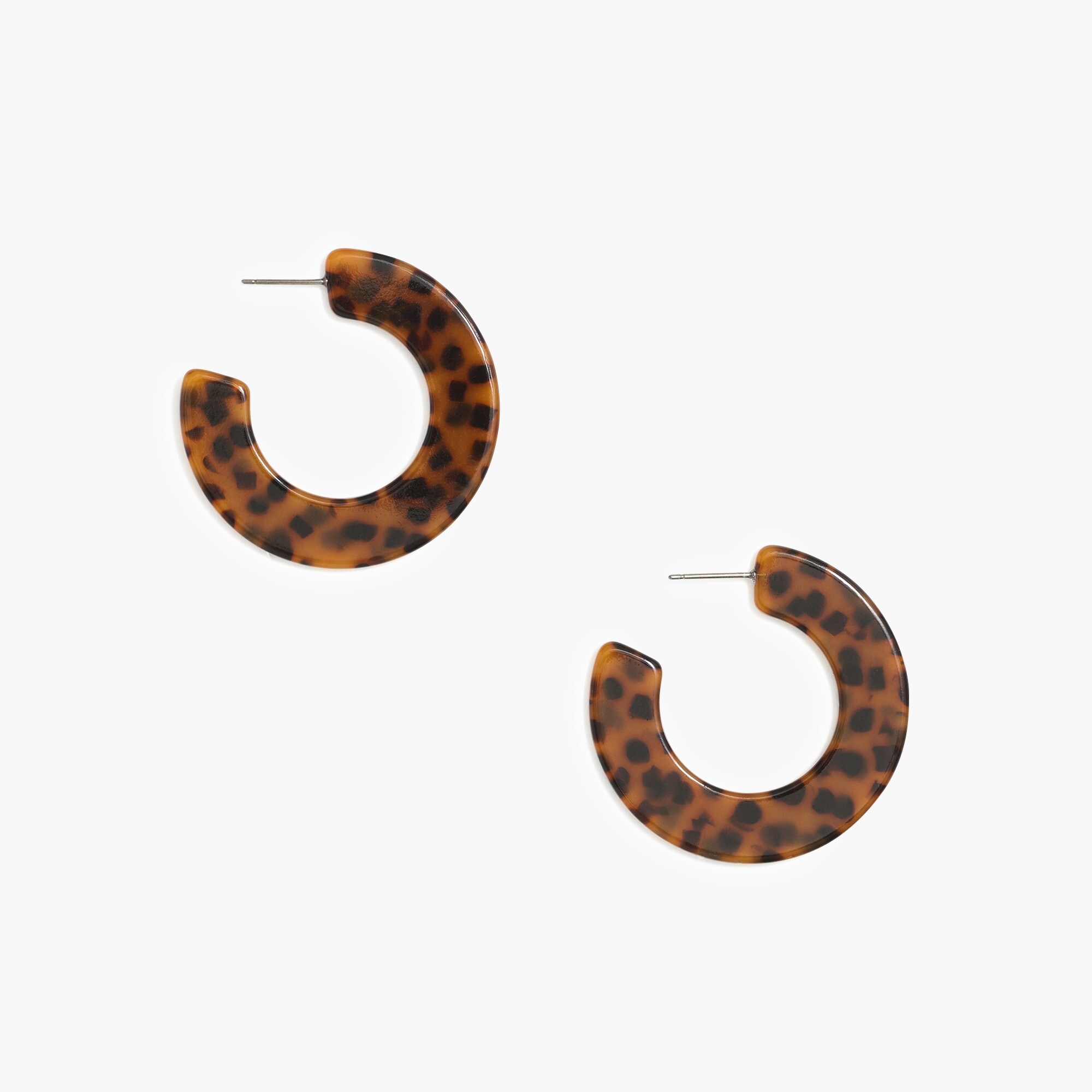 Flat tortoise hoop earrings