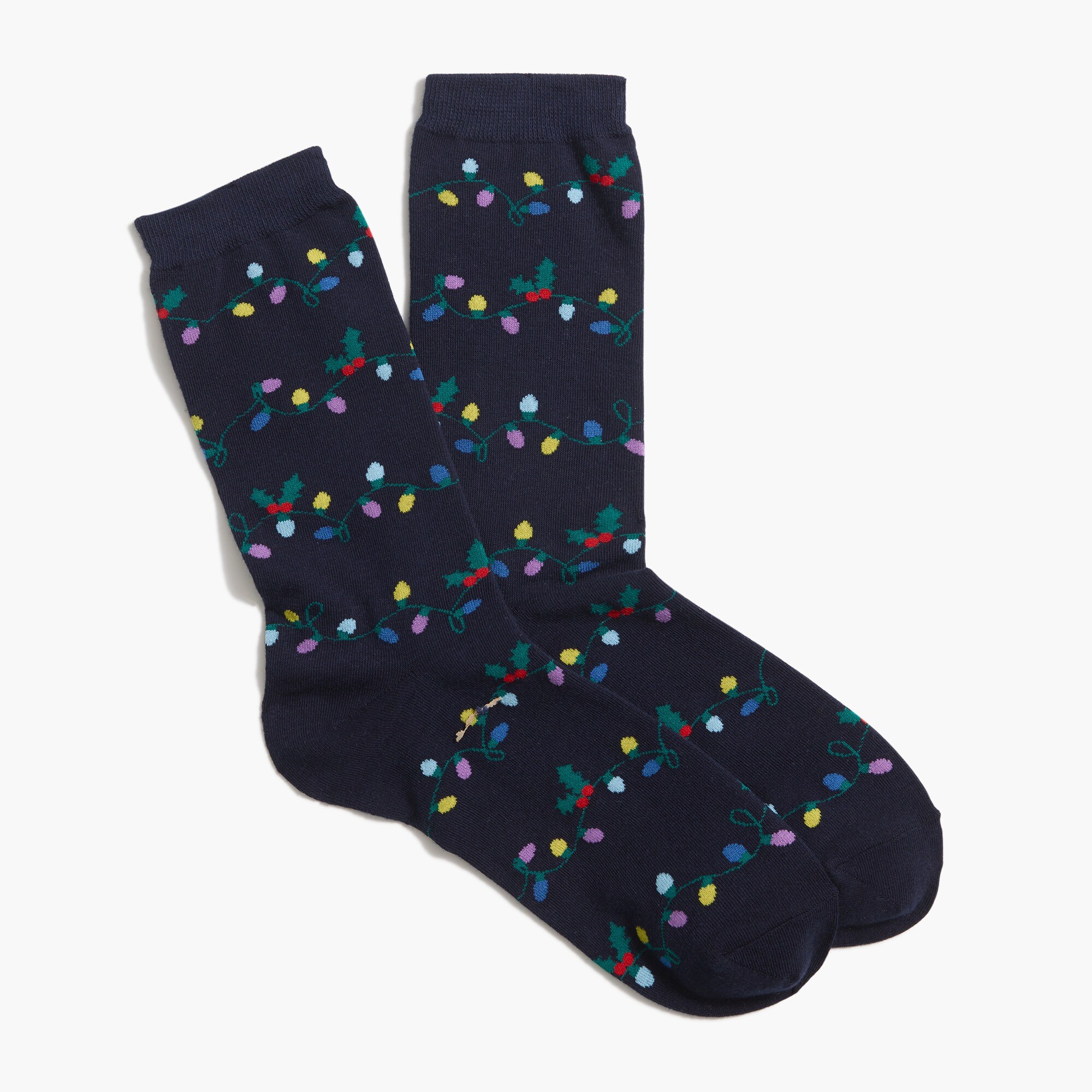 Holiday lights trouser socks