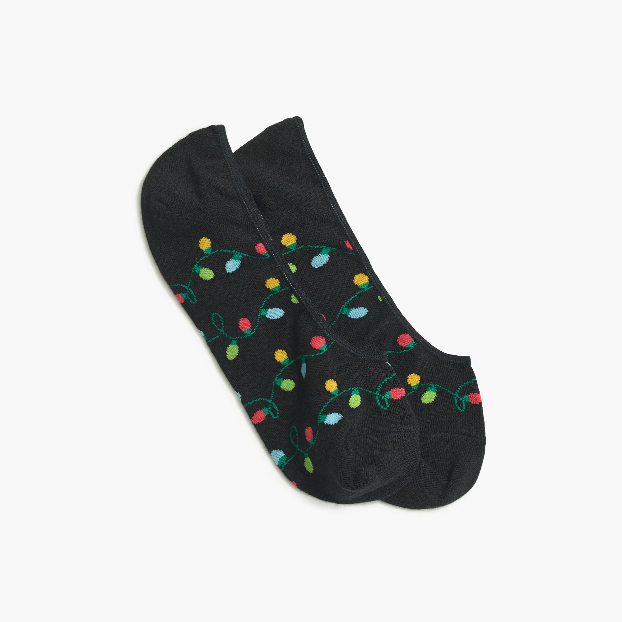 Christmas lights no-show socks