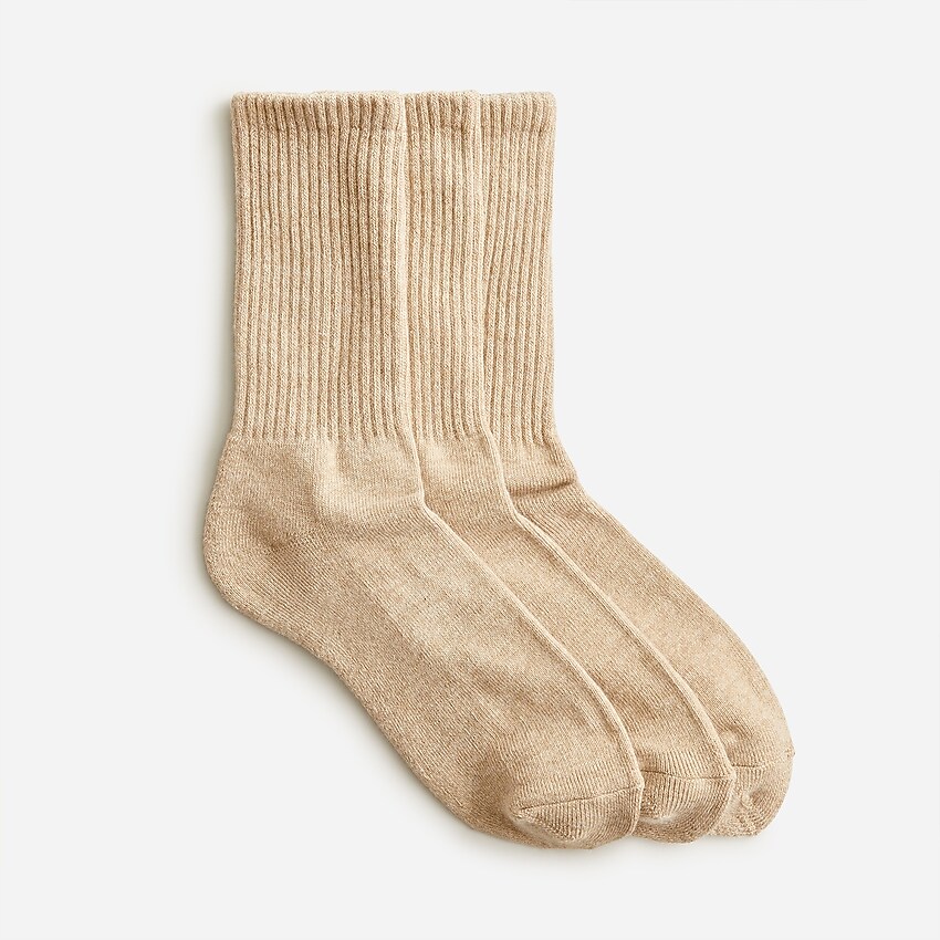 j.crew: athletic crew sock three-pack for men, right side, view zoomed