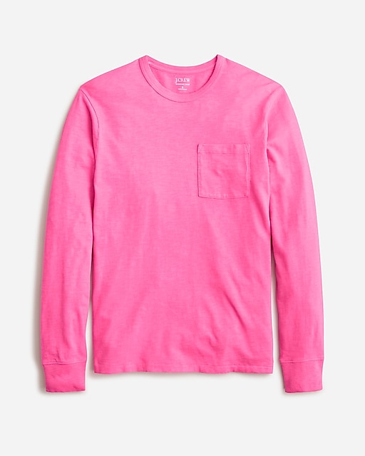  Garment-dyed slub cotton long-sleeve T-shirt