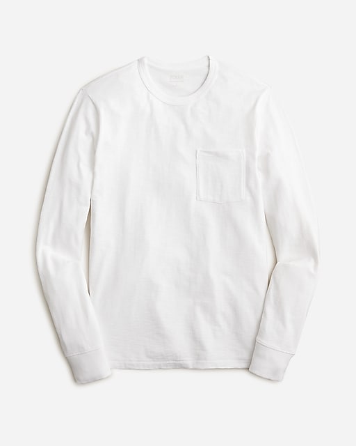  Garment-dyed slub cotton long-sleeve T-shirt