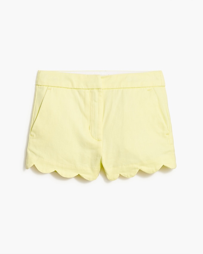 factory: girls&apos; short with scalloped hem for girls, right side, view zoomed