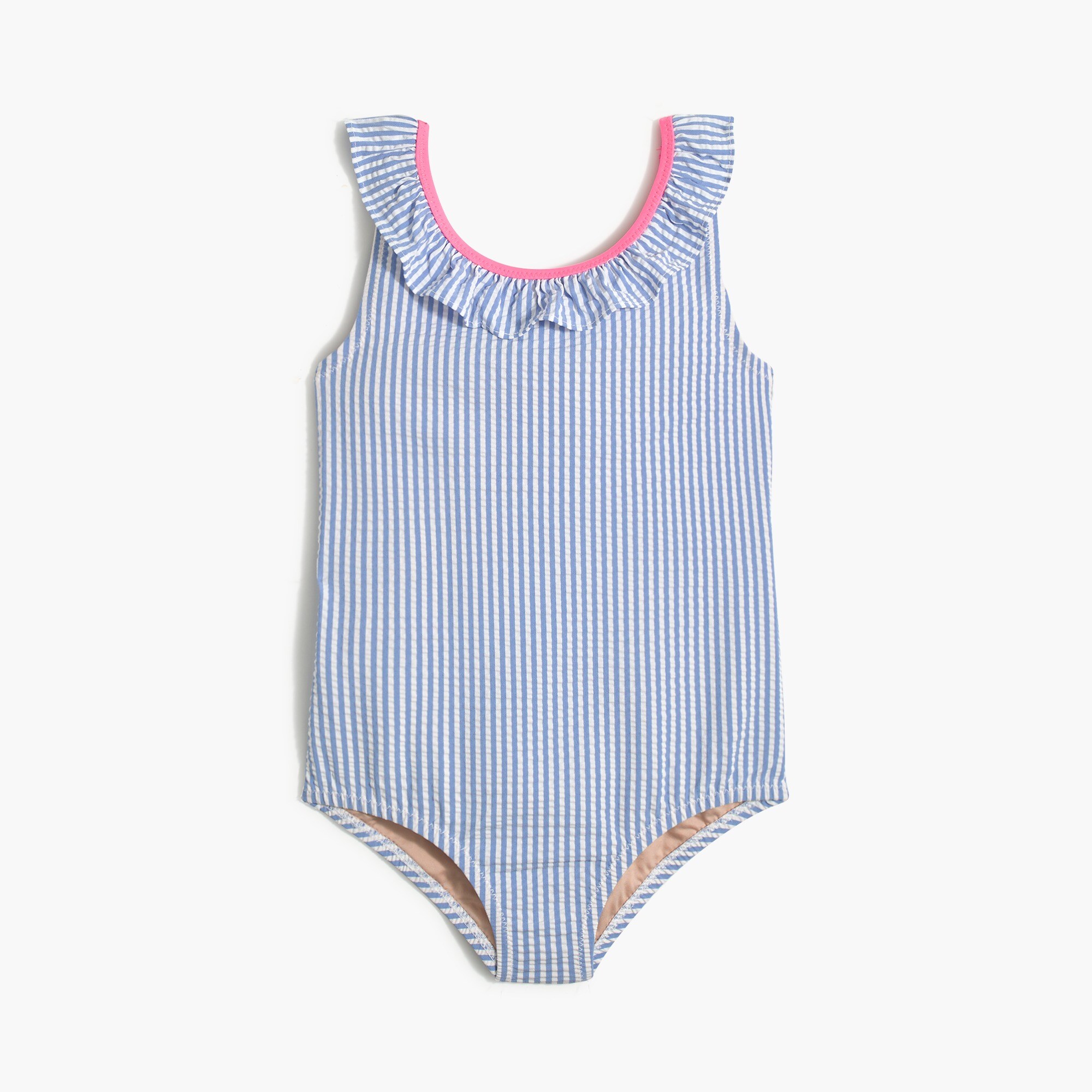 Girls' seersucker one-piece suit