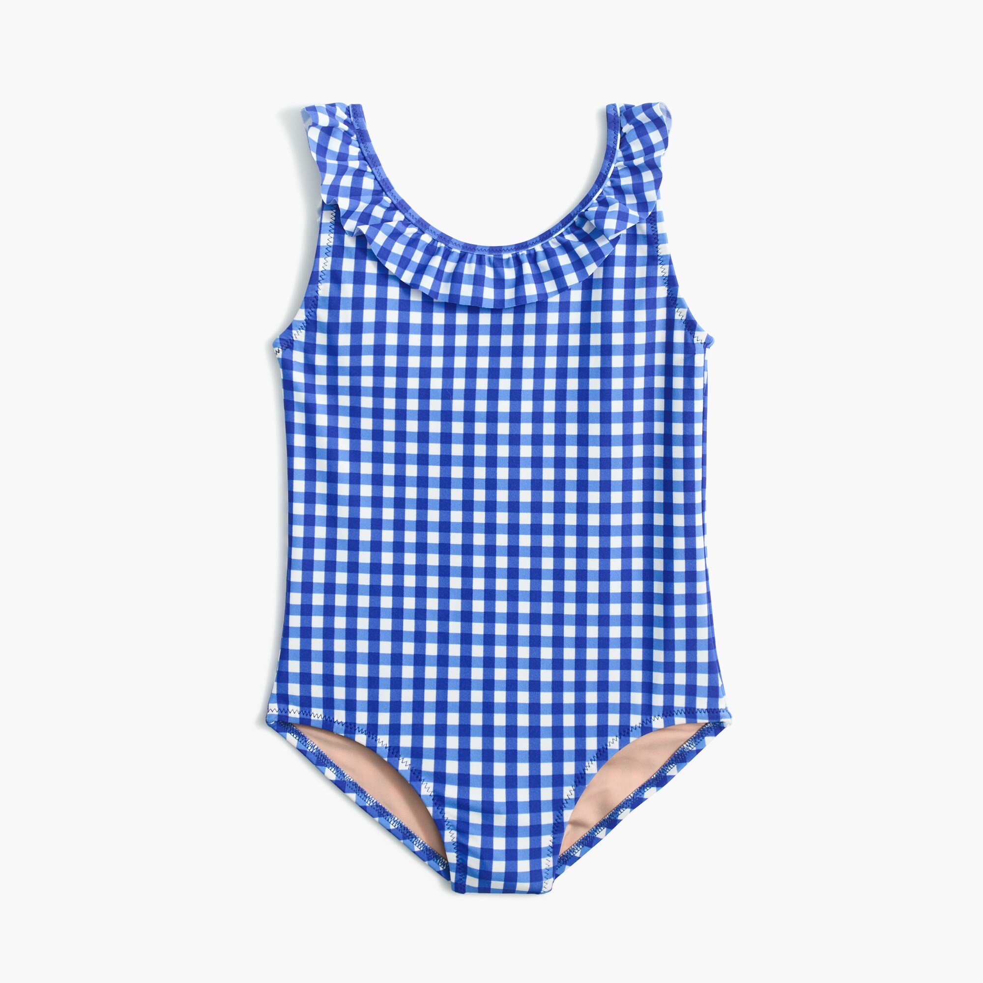 girls' one-piece suit in gingham for girls