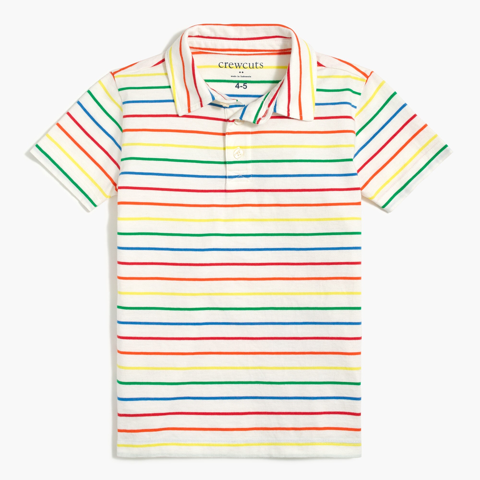 Boys' striped jersey polo shirt