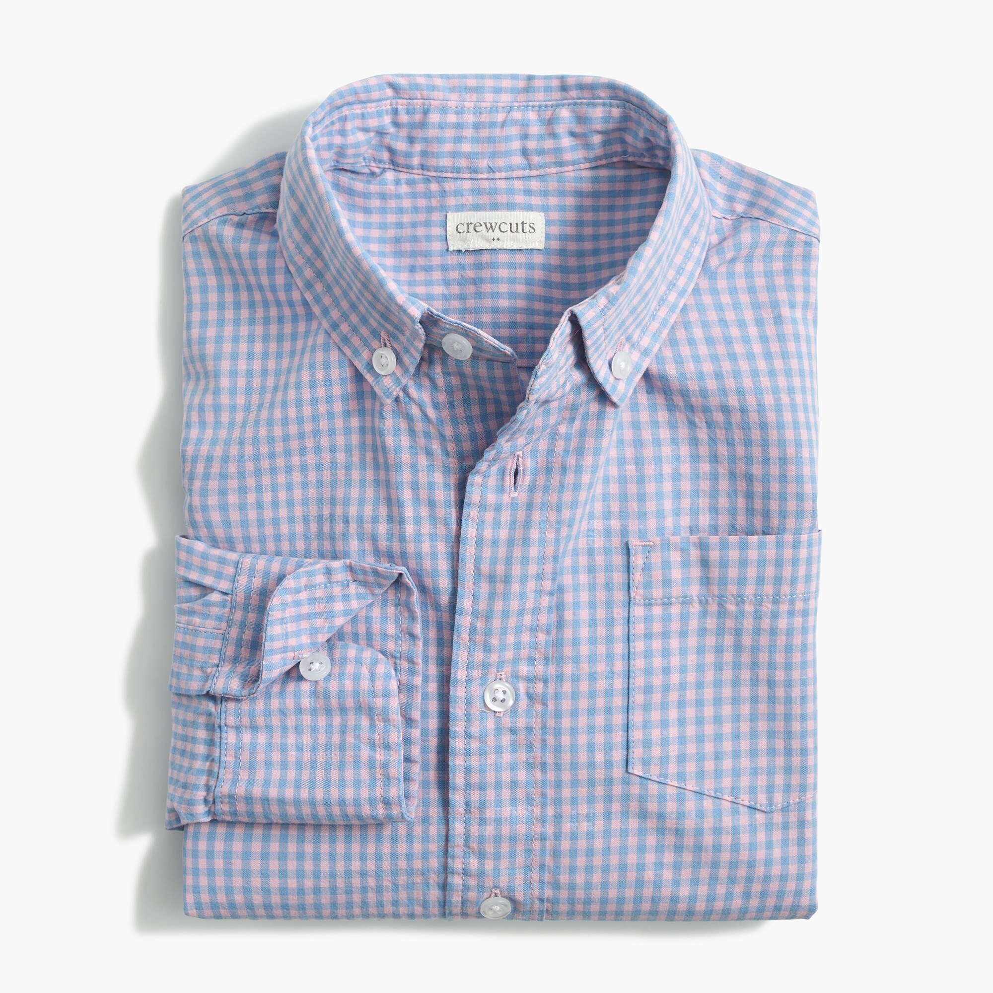 Boys' washed checked shirt