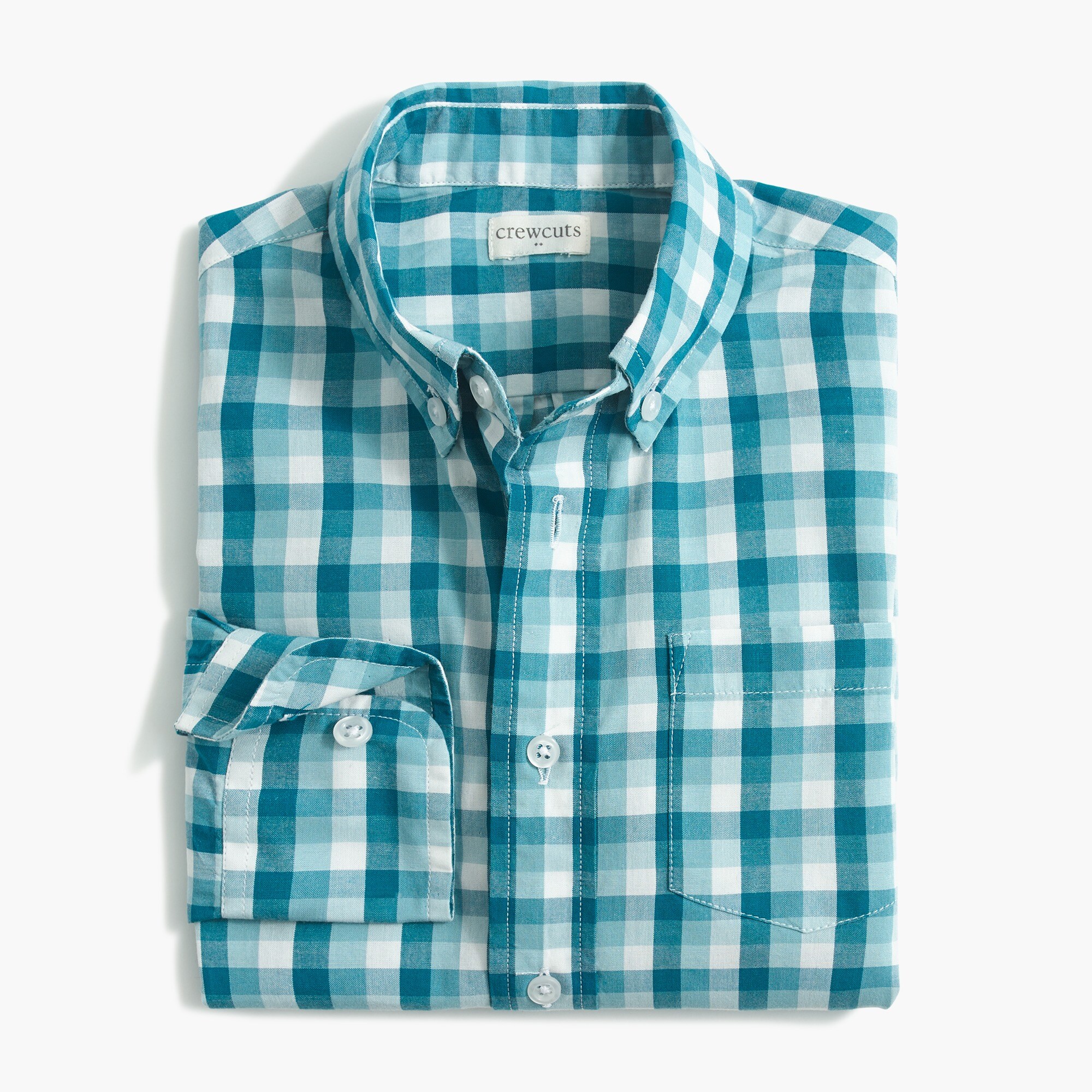 Boys' washed gingham shirt