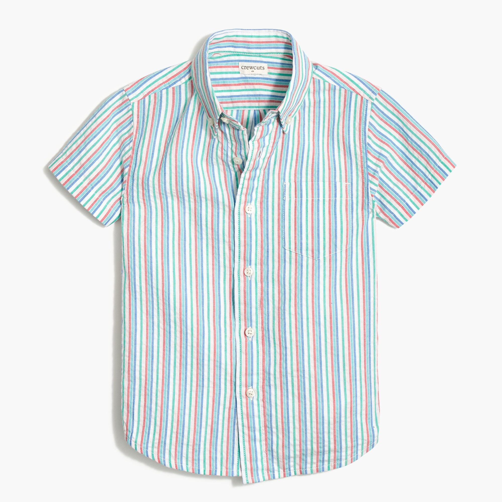Boys' seersucker short-sleeve shirt