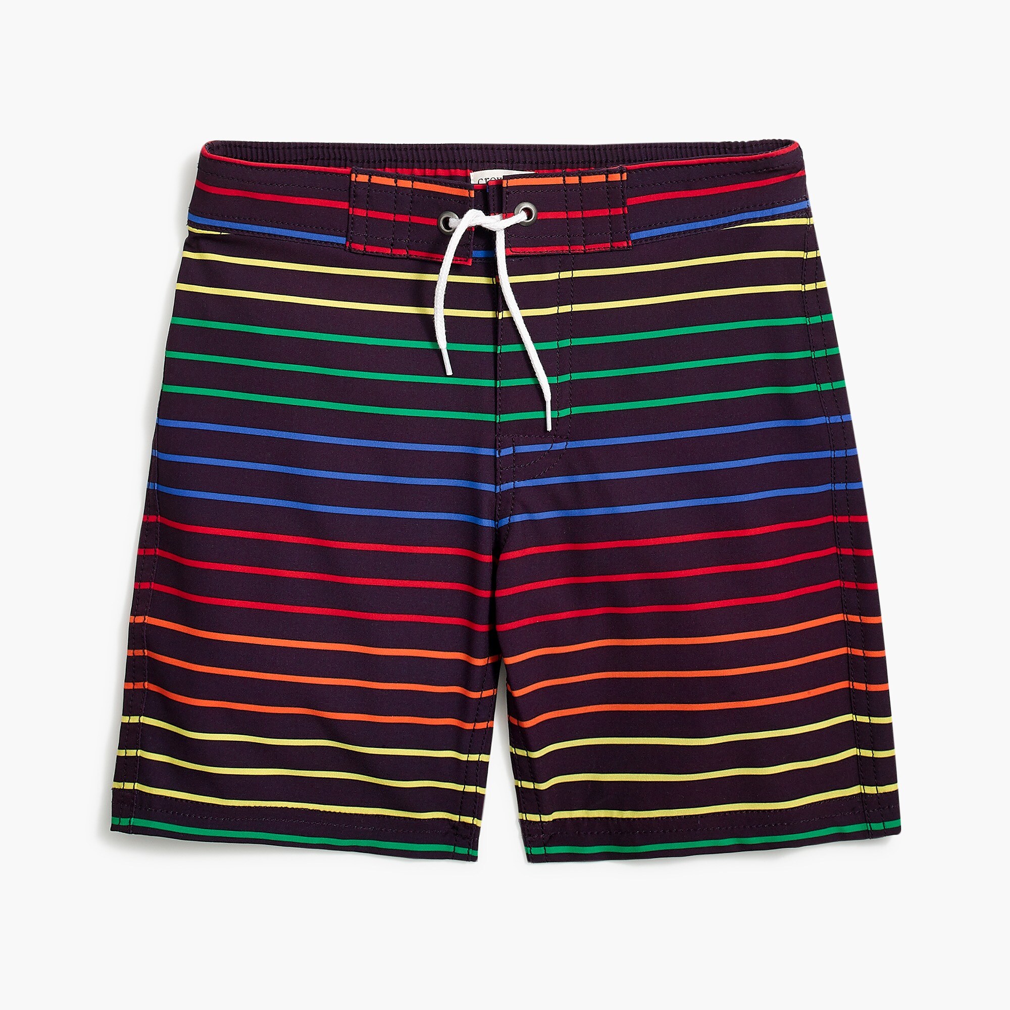 Boys' board short in rainbow stripe