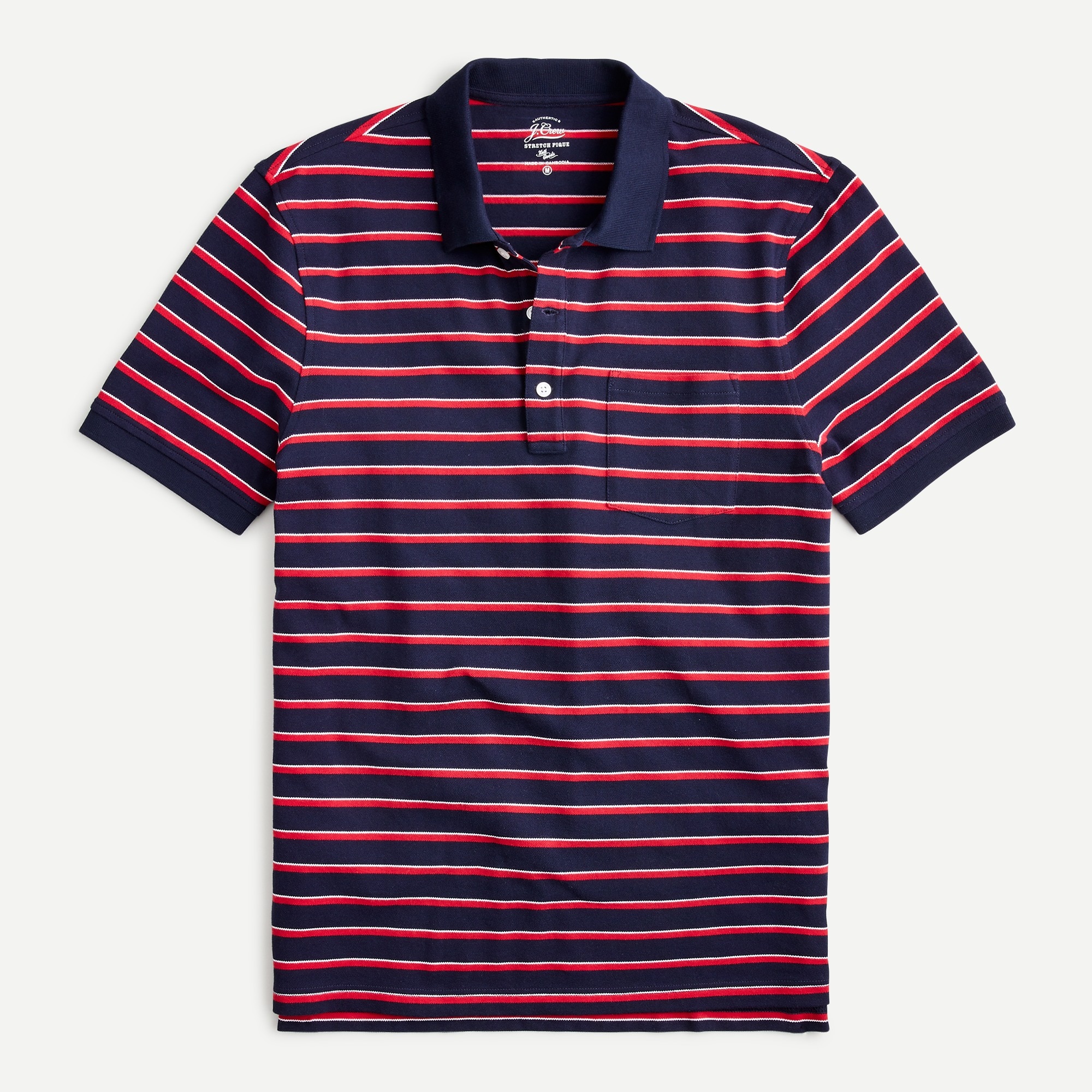 J.Crew: Stretch Piqué Polo Shirt In Stripe For Men