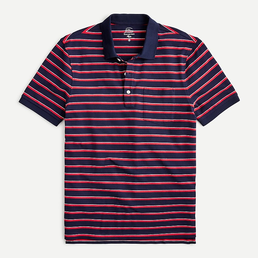 J.Crew: Stretch Piqué Polo Shirt In Stripe For Men