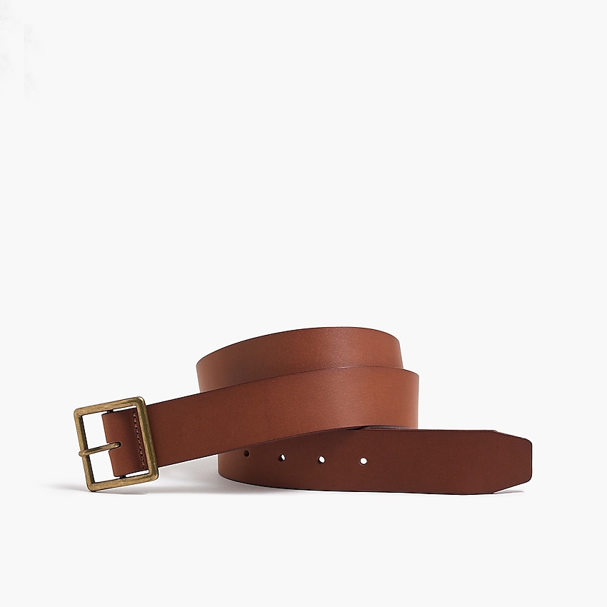 factory: wide leather belt for men, right side, view zoomed