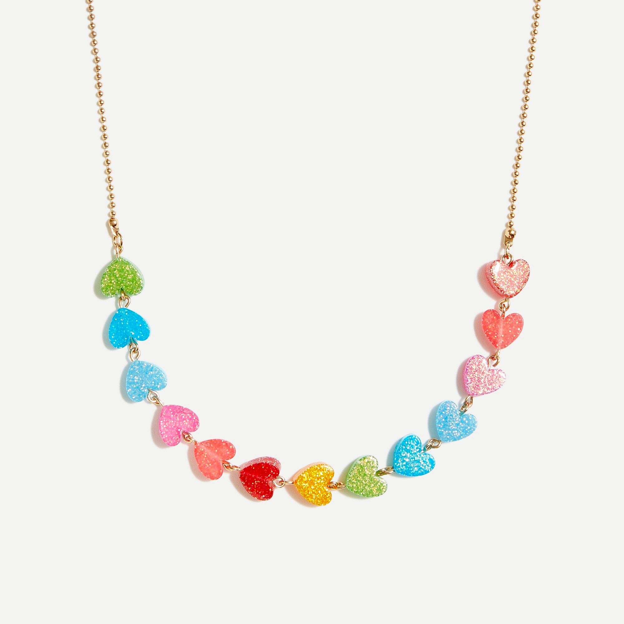 girls' rainbow heart necklace for girls