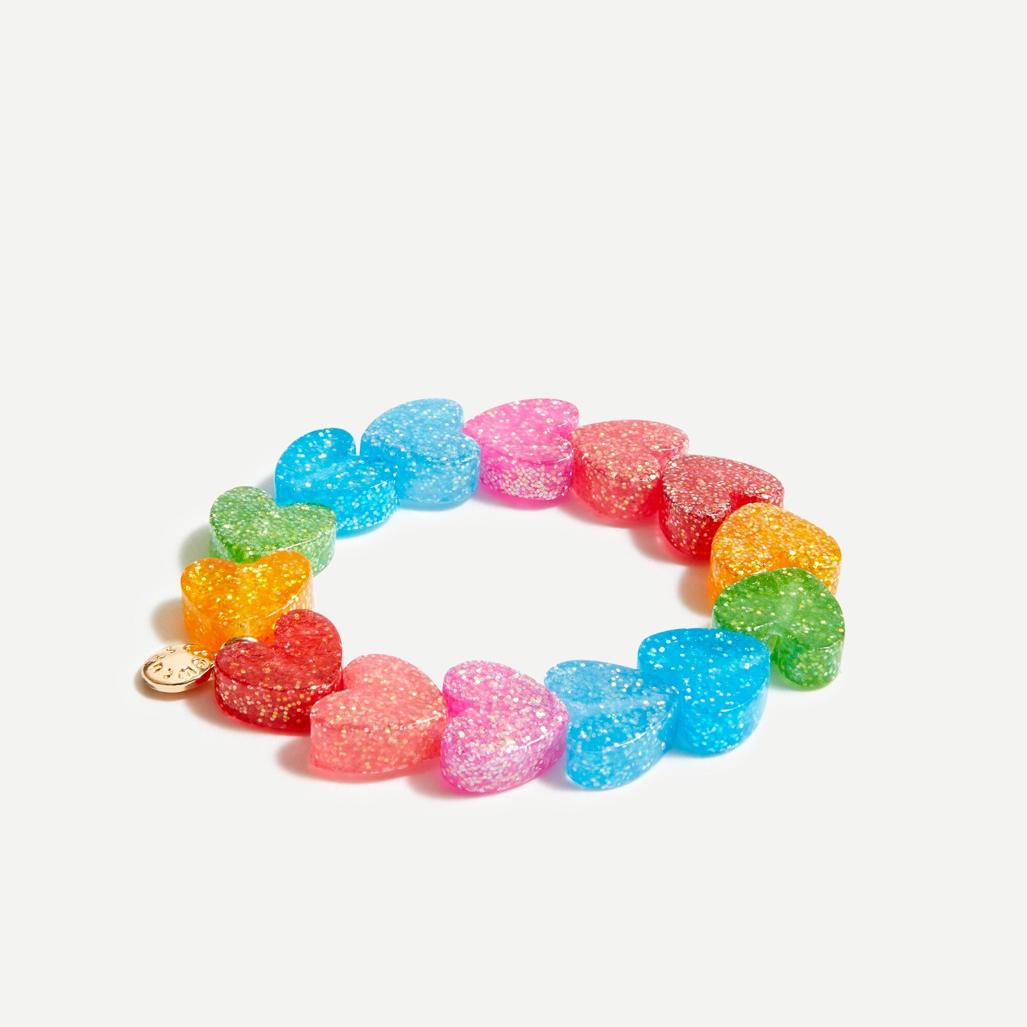 Girls' rainbow hearts bracelet