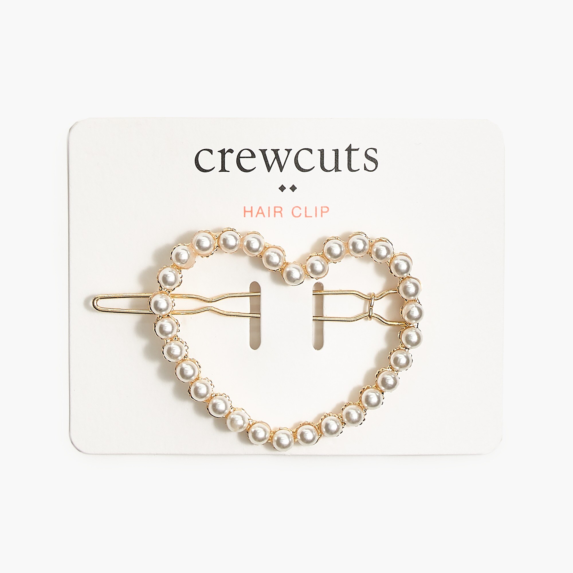 Girls' pearl heart hair clip