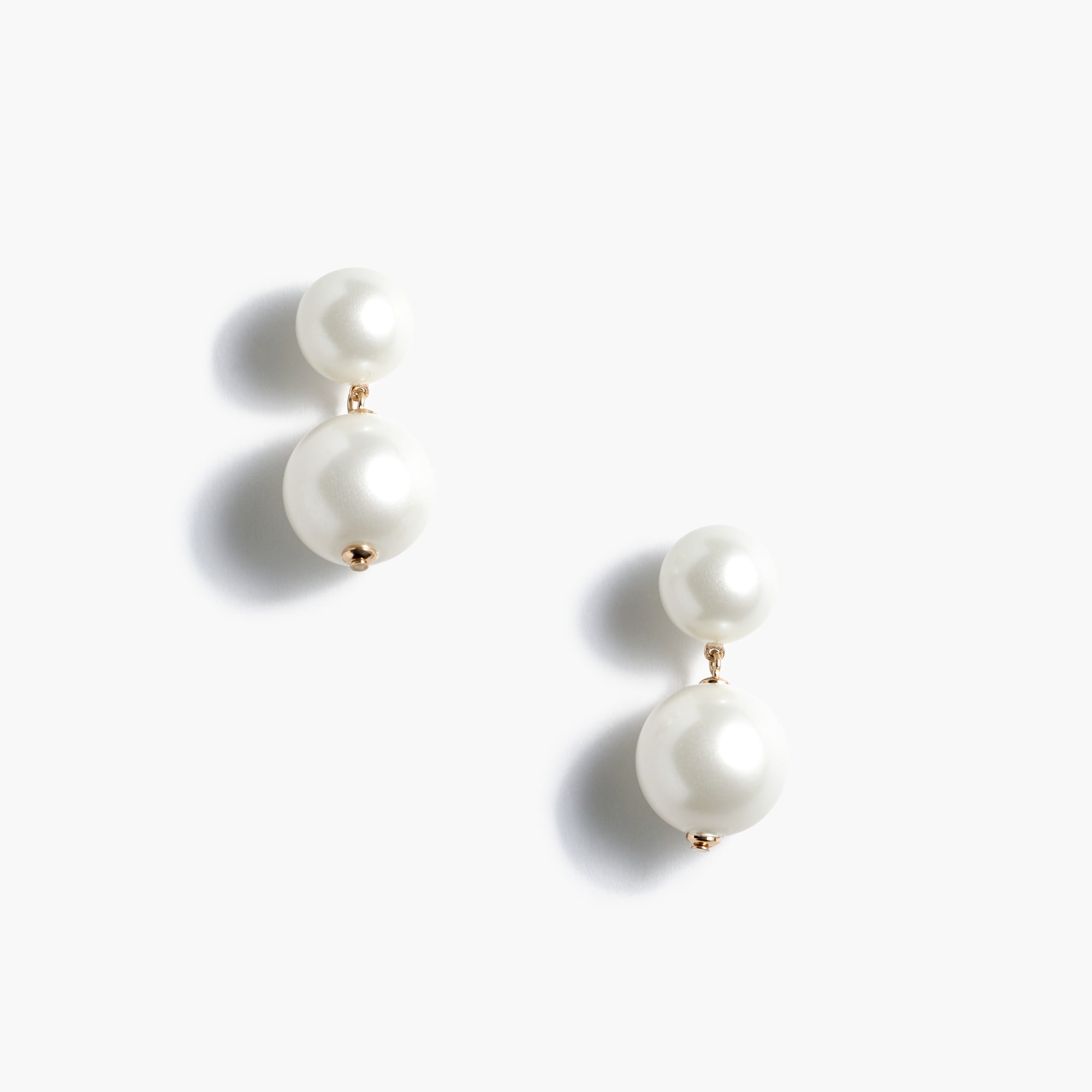 Two-pearl drop earrings