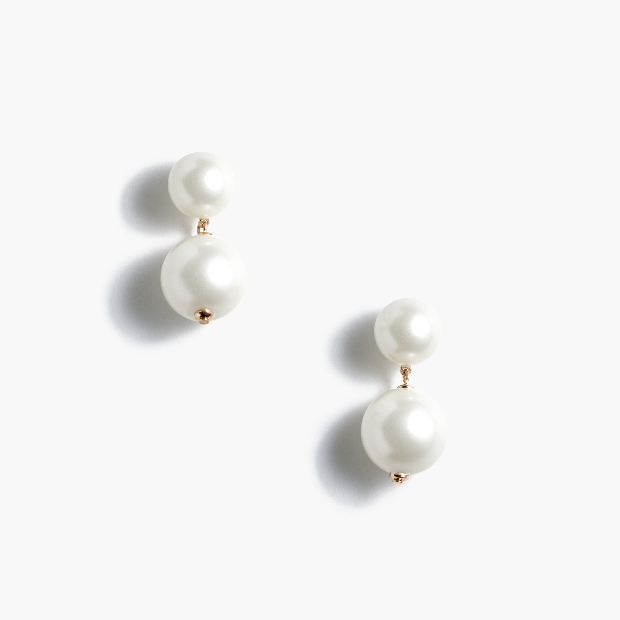 Two-pearl drop earrings
