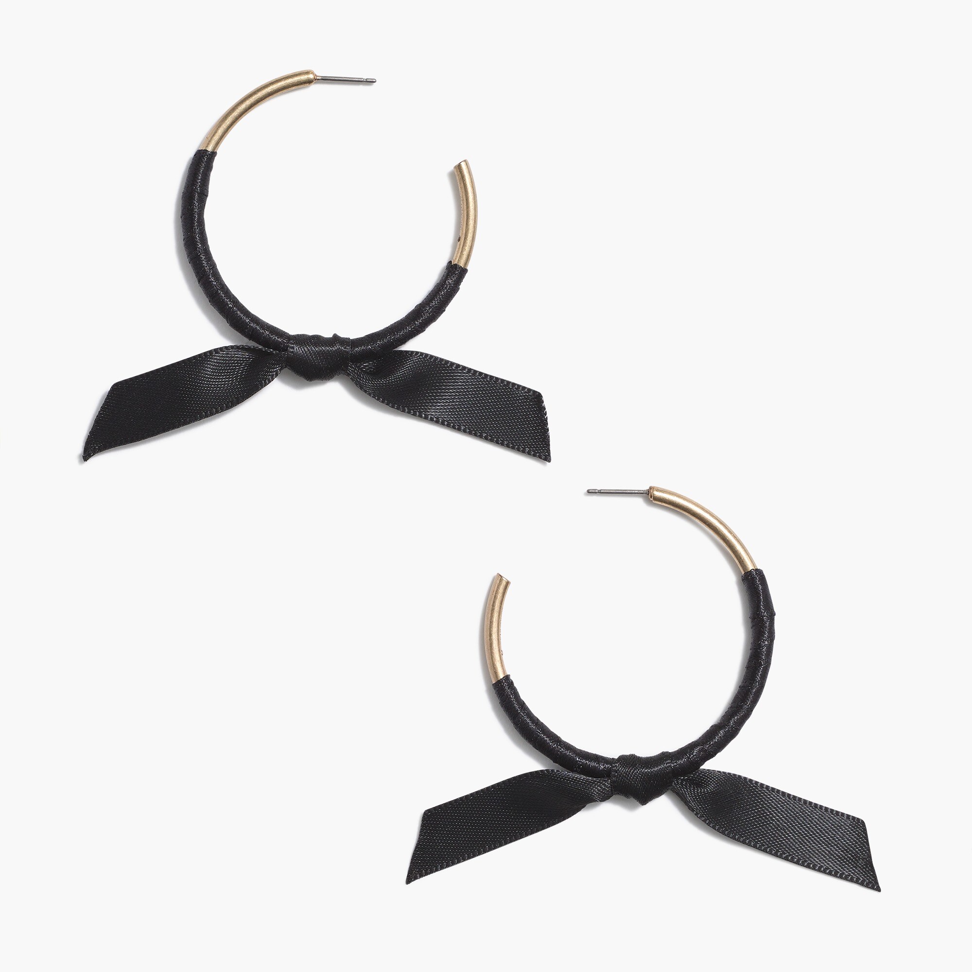 Ribbon-wrapped hoop earrings