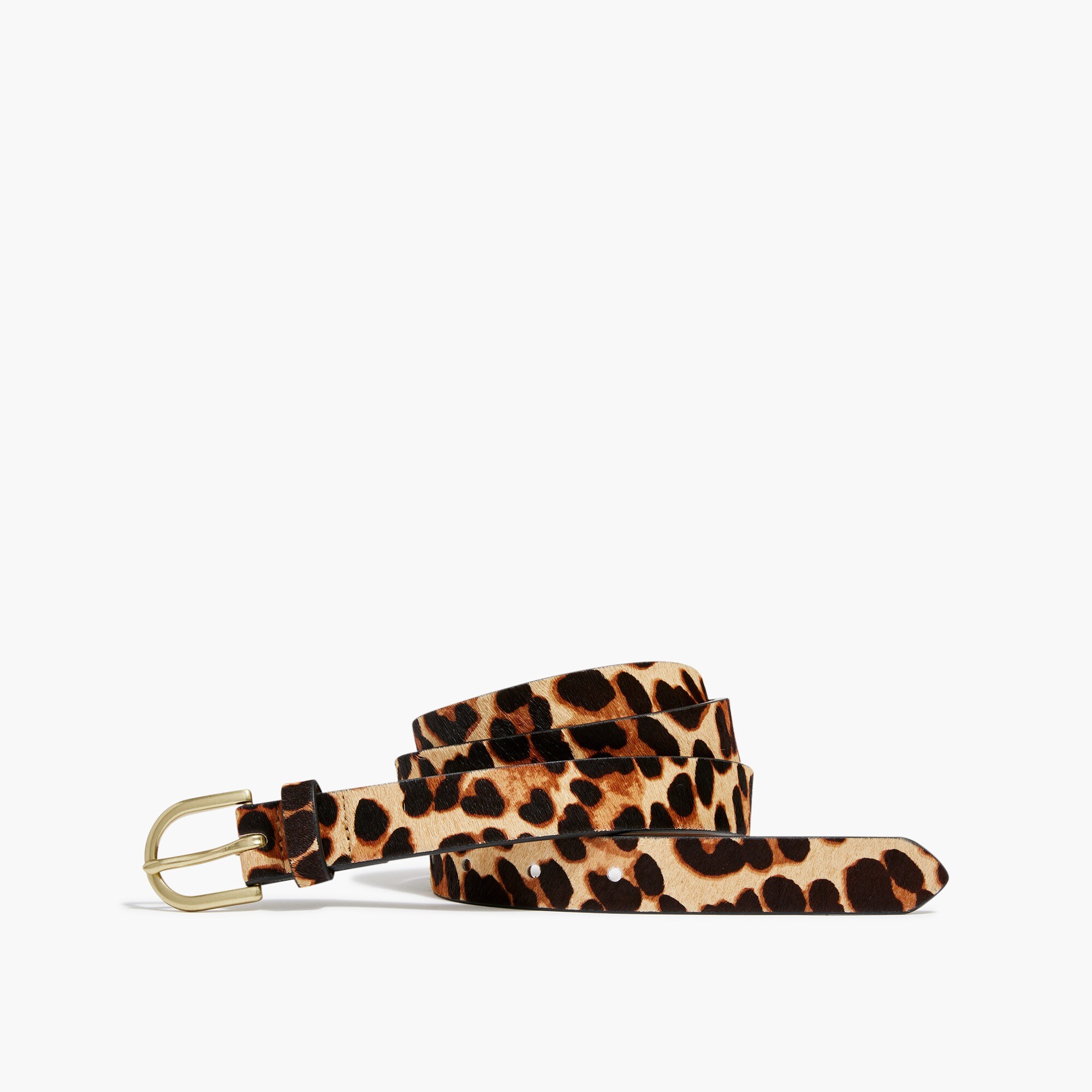 Leopard calf hair belt
