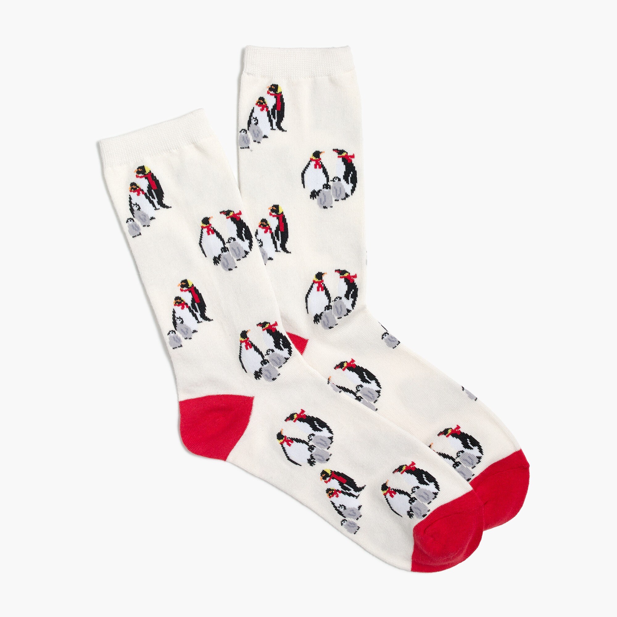 Penguins with scarves trouser socks