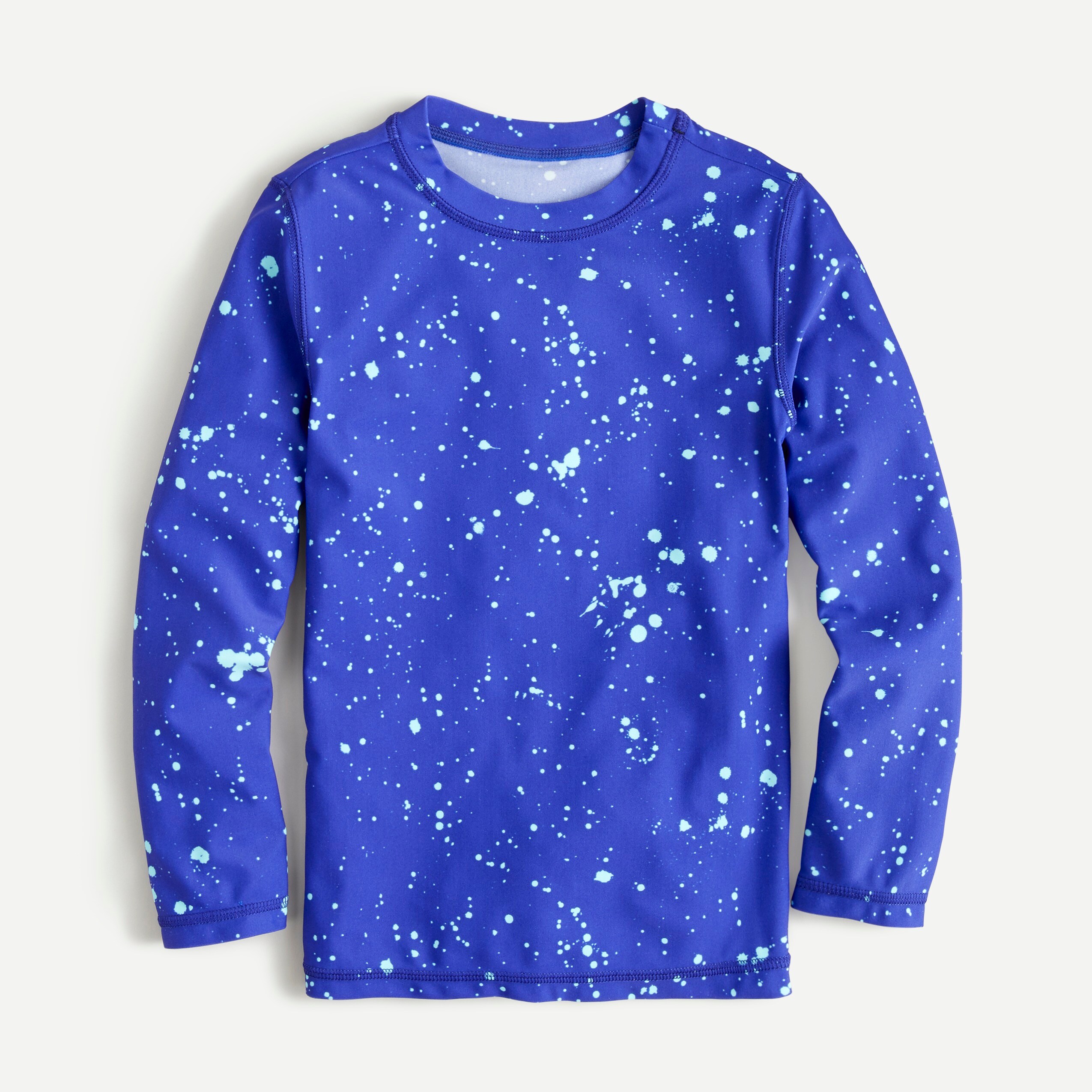 Boys' long-sleeve rash guard in splatter print