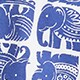 Boys' swim trunk in elephant print IVORY BLUE 