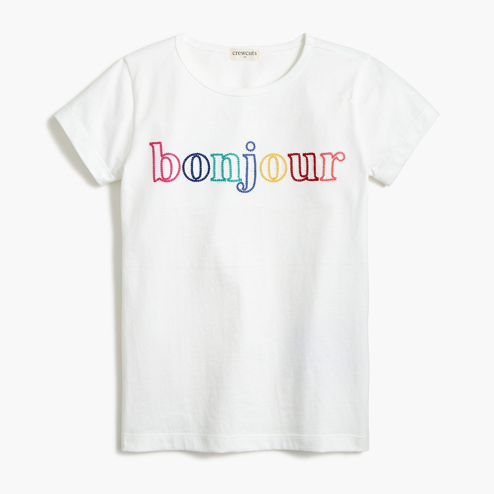 Girls' "Bonjour" graphic tee