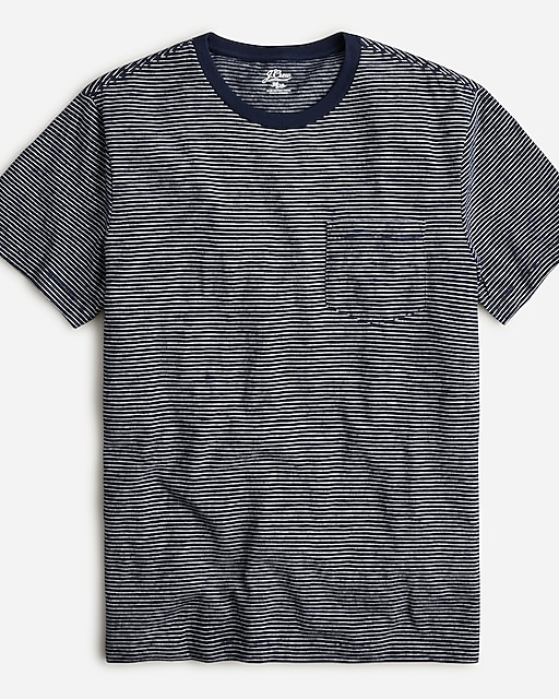  Slub jersey pocket T-shirt in stripe
