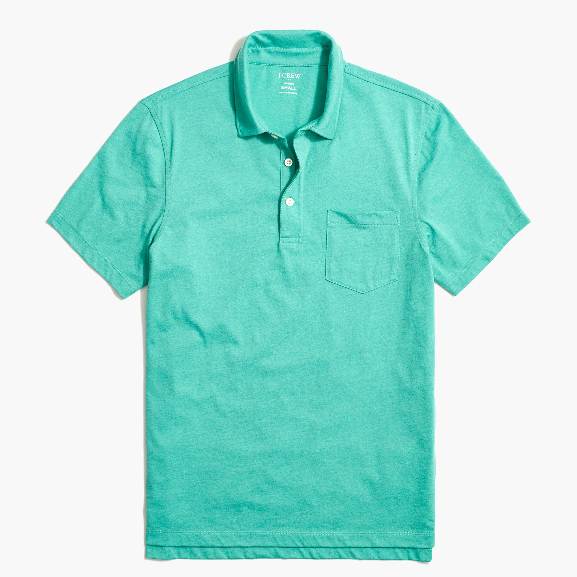 Washed jersey polo shirt