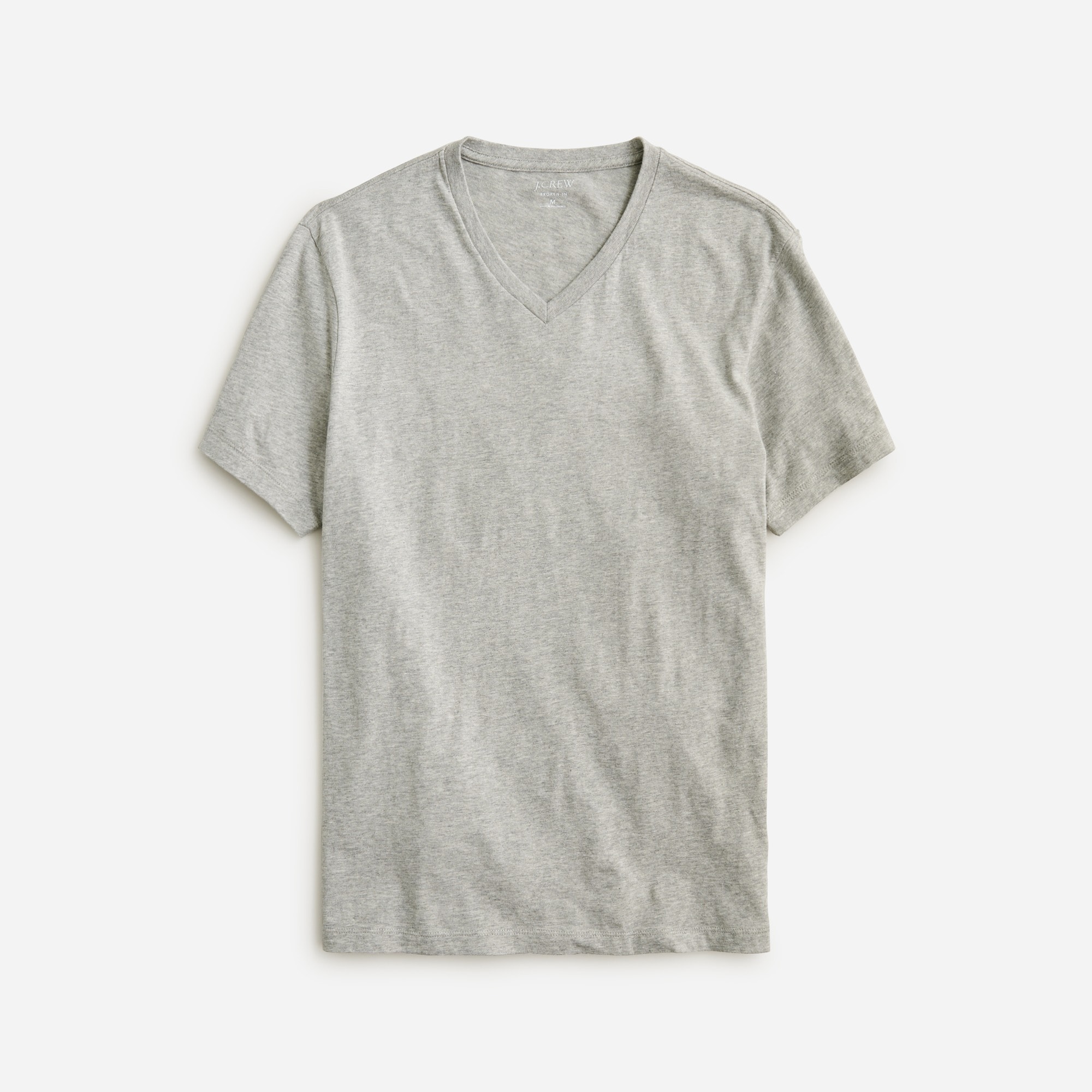 mens Broken-in short-sleeve V-neck T-shirt